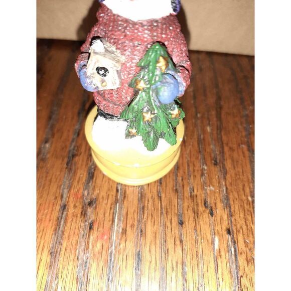 Set of 2 Miniature Snowmen Winter Christmas Seasonal Holiday Decorations Decor - Picture 3 of 12